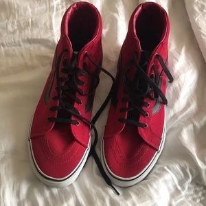 Men's red high top vans